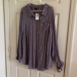 NWT Torrid sz 4 Gauze Button Down